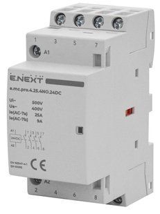 Модульний контактор e.mc.pro.4.25.4NO.24DC, 4р, 25А, 4NO, 24В p005305 фото