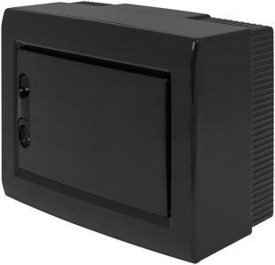 Корпус пластиковий на 8 модулів e.plbox.pro.n.08b.black навісний, чорний з непрозорими дверцятами IP40 CP32908B фото