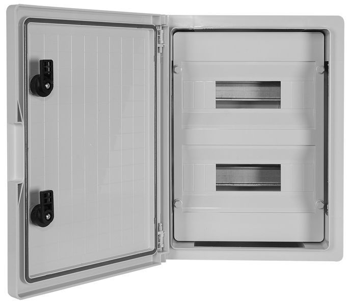 Корпус удароміцний з АБС-пластика e.plbox.300.400.165.24m.blank, 300х400х165мм, IP65 з панеллю під 24 модулі CP5103 фото